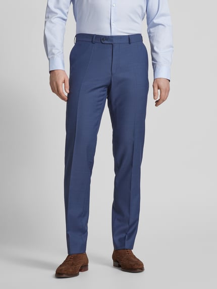 Carl Gross Regular fit pantalon met persplooien Blauw - 4