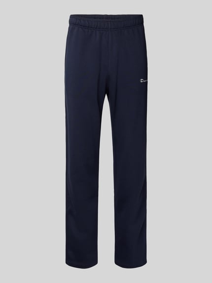 Champion Spodnie dresowe o kroju straight fit z wyhaftowanym logo model ‘Icons’ Granatowy 2