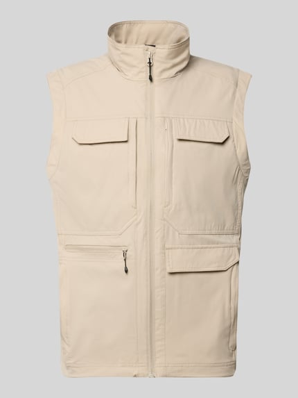 Produktfoto, Regular fit heren bodywarmer met opstaande kraag en opgestikte zakken, model 'Bergheim' van Icepeak, ritssluiting, steekzakken, ruglengte maat 50: 67 cm, schouderbreedte: 43 cm, borstwijdte: 57 cm