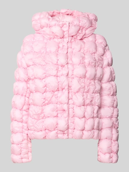 Produktfoto, Jacke mit Kapuze und Label-Patch Modell 'TORY' van Frieda & Freddies, recht model, lichtroze, geruite structuur, gladde textuur