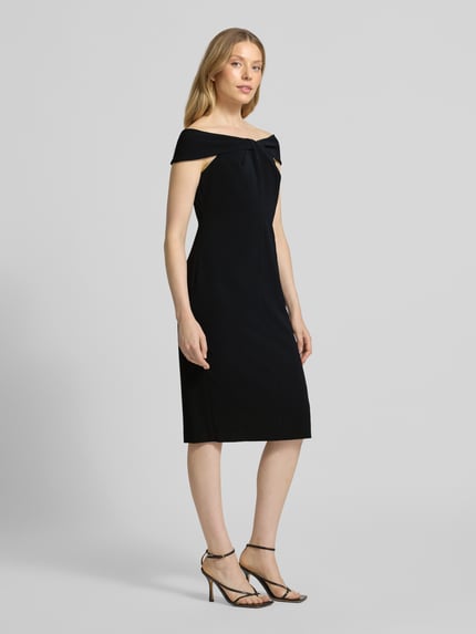 Lauren Ralph Lauren Knielanges Cocktailkleid mit Knotendetail Modell 'TAKOTA' Black 1