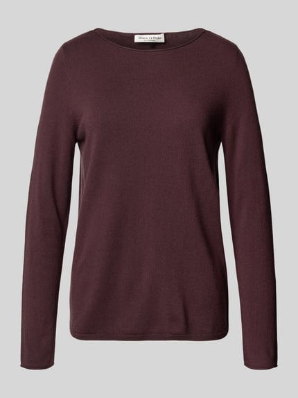 Marc O'Polo Regular fit gebreide pullover van wolmix Bordeaux - 2