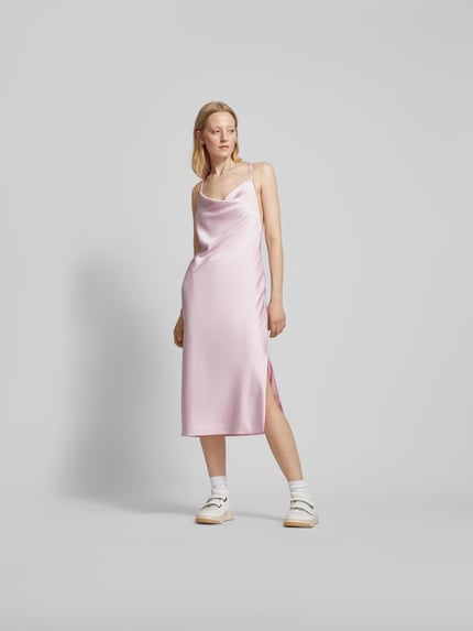 ROTATE Midi-jurk met cascadehals Roze - 4