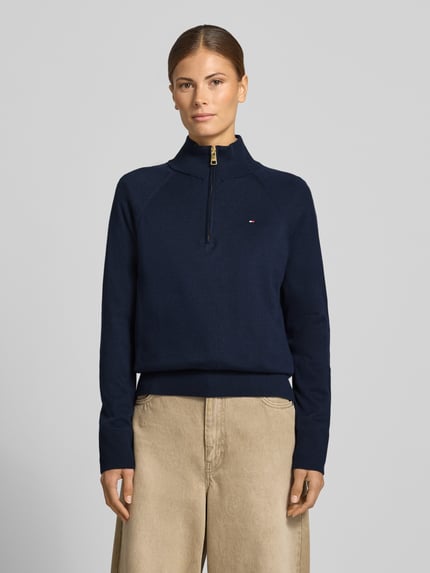 Tommy Hilfiger Regular Fit Pullover mit halblangem Reißverschluss Marine 4