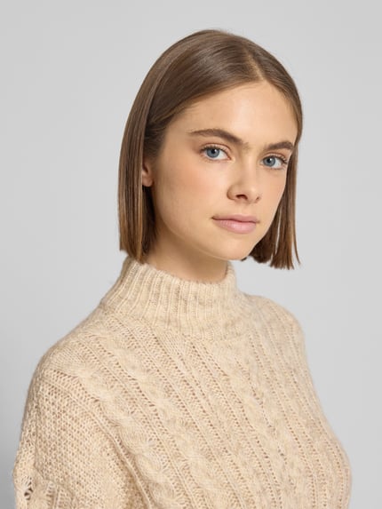 ONLY Regular fit gebreide pullover met wol, model 'LIDA' Offwhite gemêleerd - 3