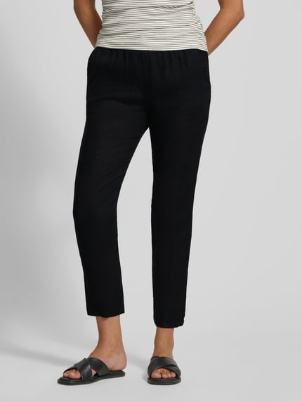 ZABAIONE Leinenhose mit elastischem Bund Modell 'Pa44uline' Black 4