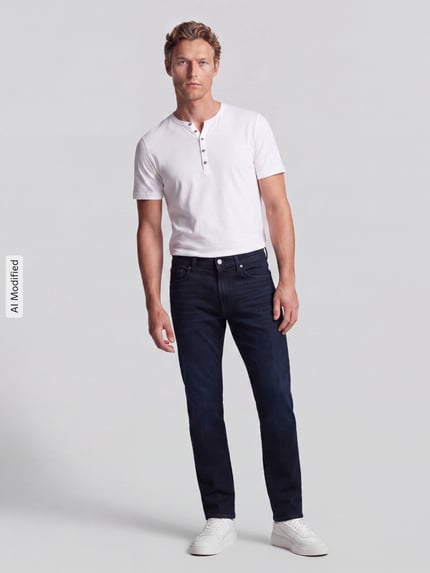 Tommy Hilfiger Straight Fit Jeans aus Baumwoll-Mix Modell 'DENTON SLIM' Dunkelblau 1