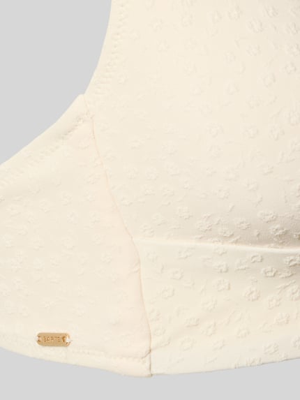 Produktfoto, Bikini-Oberteil mit V-Ausschnitt Modell 'Simoa Longline' von Barts aus Material-Mix mit Stretch-Anteil, Hakenverschluss, cremefarben, strukturierte Oberfläche