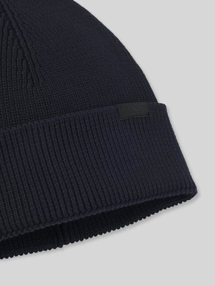 HUGO Beanie mit dezentem Logo-Detail Modell 'Xential' Marine 3