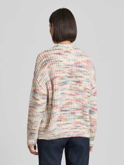 Jake*s Casual Oversized Pullover in Strick-Optik mit Woll- und Alpaka-Anteil Ecru 5