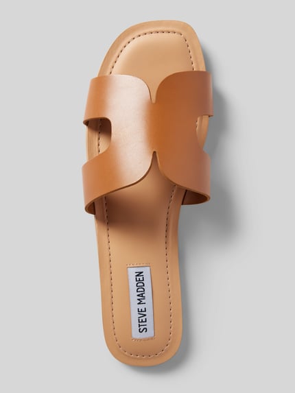 Steve Madden Slippers met brede schachtbrug, model 'ZARNIA' Cognac - 3