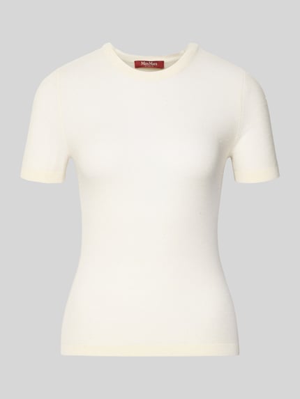 Produktfoto, Regular Fit Strickshirt aus Seiden-Woll-Mix Modell 'MSTLEPRE' von Max Mara Studio, Optik: Unifarben, Mini-Pailletten, Feinstrick
