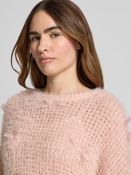 GUESS Strickpullover mit Schleifen-Details Rosa 3