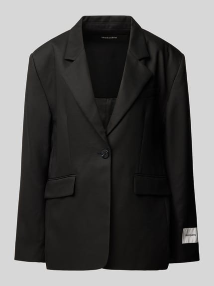 black palms Regular Fit Longblazer mit Label-Patch Black 2