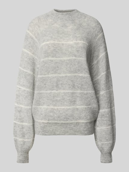 DRYKORN Oversized Strickpullover mit Stehkragen Modell 'LARELY' Hellgrau Melange 2