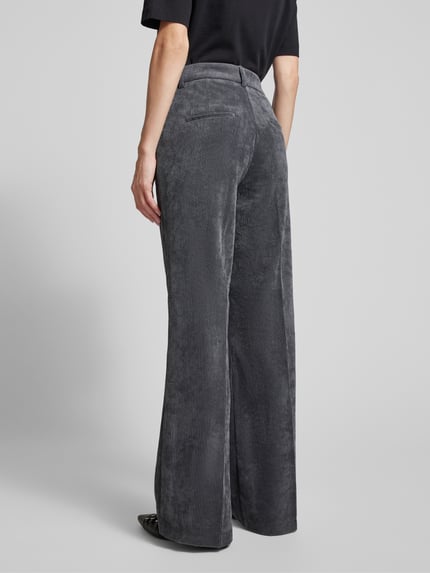 CAMBIO Wide Leg Cordhose mit Gürtelschlaufen Dunkelgrau 5