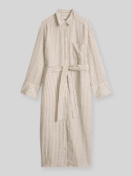 Marc O'Polo Figurumspielendes Hemdblusenkleid aus reinem Leinen Weiss 2