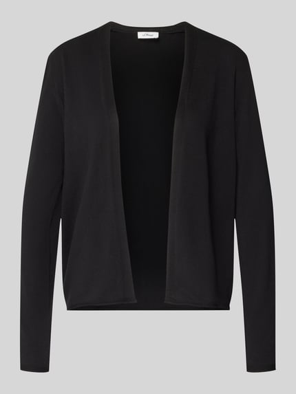Productfoto, Regular Fit Cardigan Baumwoll-Viskose-Mix van s.Oliver RED LABEL, zwart, effen, lange mouw, gebreid, zonder sluiting