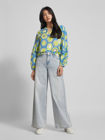 Emily Van den Bergh Bluse mit Allover-Print Blau 1
