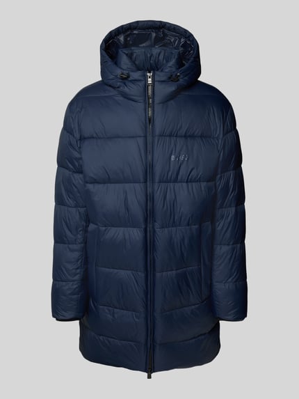 BOSS regular fit gewatteerd jack met labelprint model 'CIKER' Marineblauw - 2