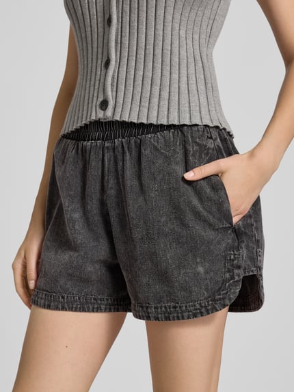 NOISY MAY® Regular Fit Jeansshorts mit elastischem Bund Modell 'OREGON' Anthrazit 3