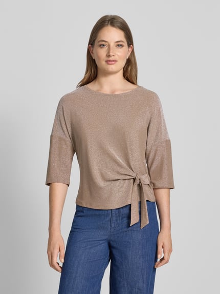 Oui T-Shirt mit 3/4-Ärmel Camel 4