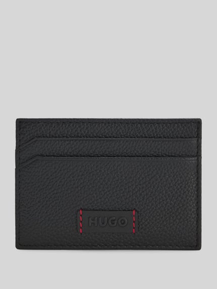 HUGO Kartenetui aus echtem Rindsleder Modell 'Ethon' BLACK 1