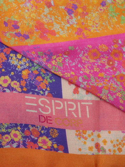Esprit Sjaal met all-over motief, model 'FLORALSQUAR' Rosé - 2