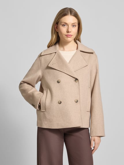 Selected Kurtka o kroju regular fit z mieszanki wełny model ‘ALMA’ Beżowy 4