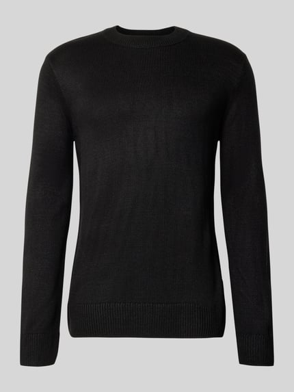 Tom Tailor Denim Regular fit gebreide pullover van ribtricot Zwart - 2