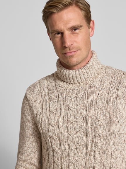 RAGMAN Regular Fit Rollkragenpullover mit gerippten Abschlüssen Offwhite 3