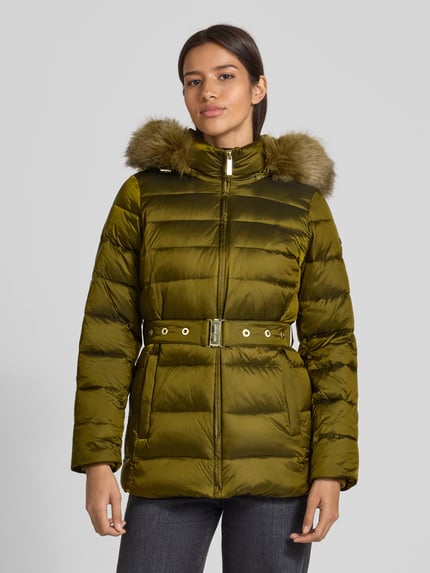 MICHAEL Michael Kors Kurtka pikowana z obszyciem ze sztucznego futra model ‘Trimmed’ Oliwkowy 4