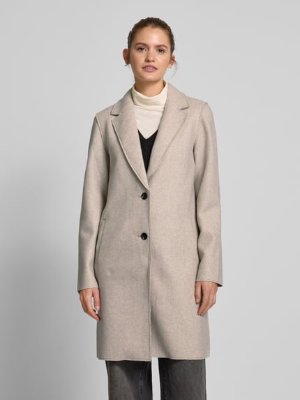 ONLY Regular Fit Mantel mit Reverskragen Modell 'CARRIE' Ecru Melange 4