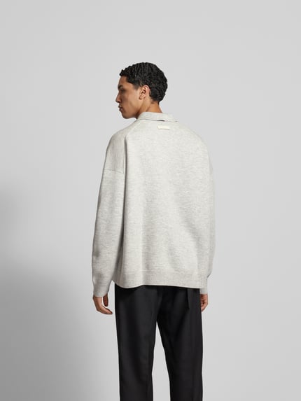Nanushka Sweter z kołnierzykiem polo Jasnoszary 5