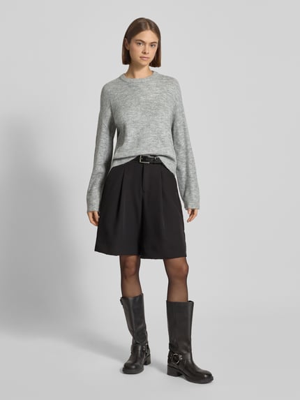 ONLY Regular Fit Strickpullover mit Rundhalsausschnitt Modell 'SIMONI' Mittelgrau Melange 1