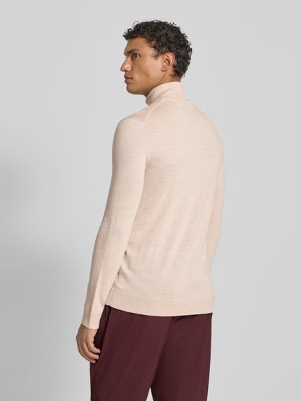 Selected Regular fit coltrui van zuivere merinowol, model 'TRAY' Beige - 5