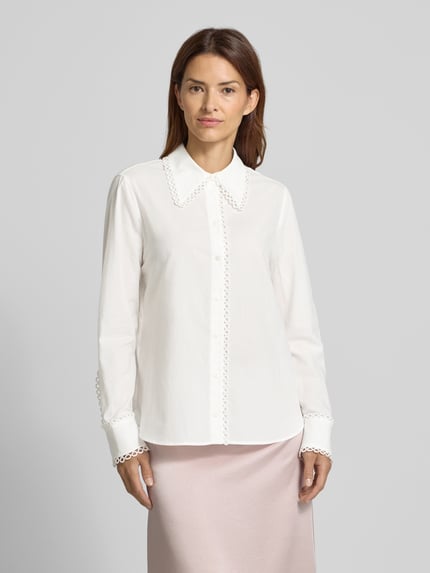 Luisa Cerano Regular fit blouse met gehaakt kant Offwhite - 4