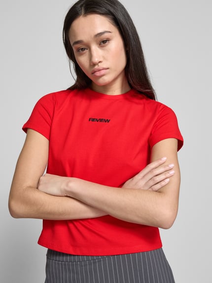 REVIEW T-Shirt mit Label-Print Kirsche 3