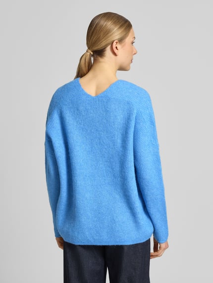 MOS MOSH regular fit trui van wol-alpaca-mix model 'Thora' Bleu - 5