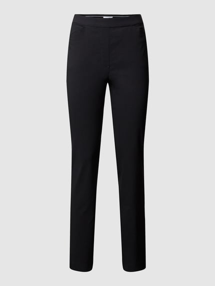 Produktfoto, Stoffen broek met viscosemix en stretch, recht model, steekzakken, achterzakken, Christian Berg Woman, maat 36, binnenbeenlengte 75 cm.