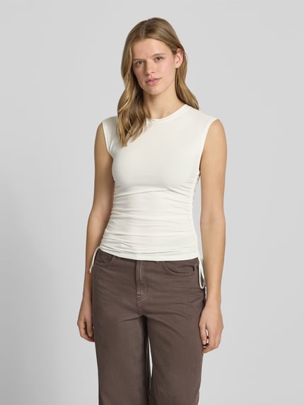 Topshop Top na ramiączkach z bocznymi marszczeniami model 'GURI' Złamany biały 4