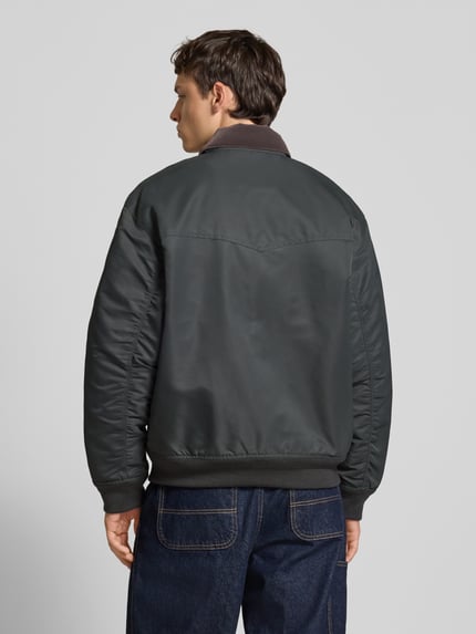 Carhartt Work In Progress Regular fit bomberjack met kentkraag Grafiet - 5