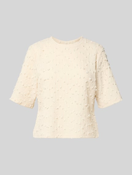 Jake*s Collection T-Shirt mit Zierbesatz Ecru 2