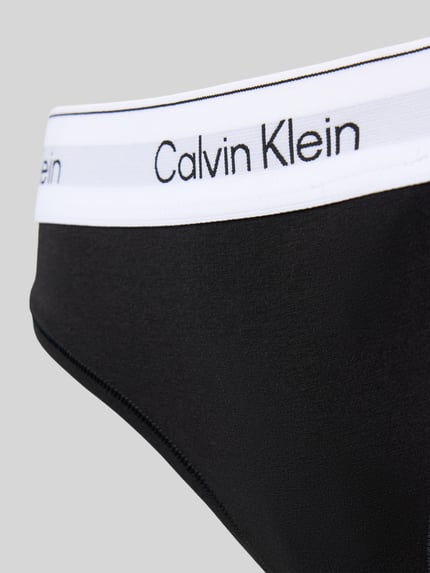 Calvin Klein Underwear String z mieszanki bawełny Czarny 2
