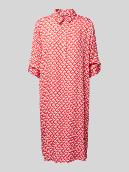 Milano Italy Knielange jurk met 3/4-mouwen Rood - 2