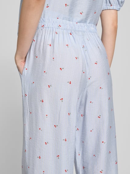 PIECES Comfort fit stoffen broek van viscosemix, model 'FIONNA' Lichtblauw - 3