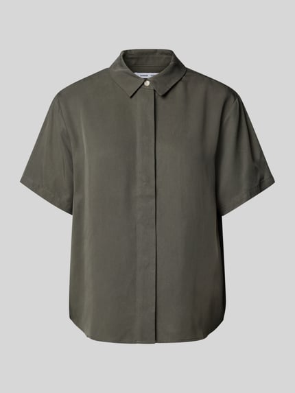 Samsøe Samsøe Regular fit overhemdblouse met 1/2-mouwen, model 'MINA' Leem - 2