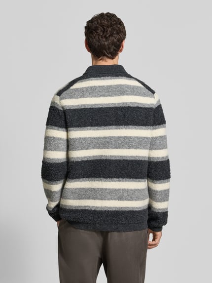 Marc O'Polo Strickjacke aus Schurwolle mit Umlegekragen Mittelgrau 5