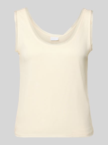 Produktfoto, Tanktop mit Rundhalsausschnitt und abgerundetem Saum von Jake*s Casual in Creme, Zierbesatz, Loose-Fit, Rückenlänge 36 cm bei Größe S
