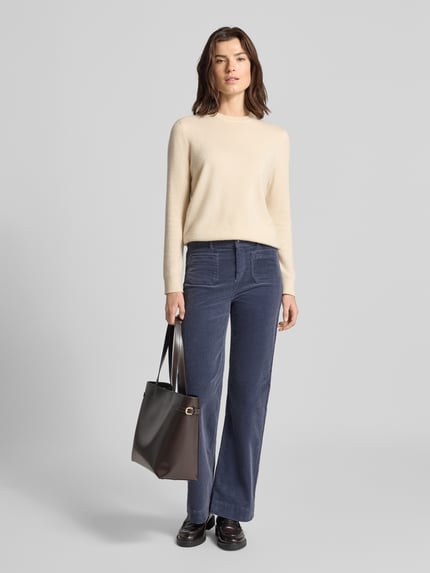 Christian Berg Woman Wide Leg Cordhose mit Gesäßtaschen Blau 1